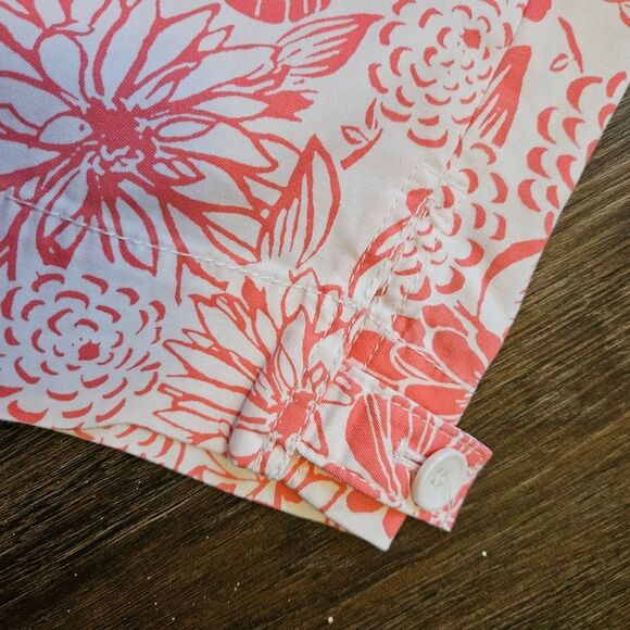 Talbots Womens Perfect Skimmer Cropped Capri Pants Sz 10 Floral Print Pink White - Picture 6 of 9